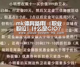 mk体育备用|「职业职位」什么是CIO?需要知道的关于首席信